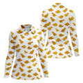 Cute Dinosaur Cookie Pattern Women's Golf Tops, Ladies Golf Shirts, Printed Golf Shirt