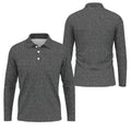 Black Text Pattern Golf Polo Shirt, Golf Shirts For Men, Printed Golf Shirts