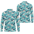 Animated Shark Hawaiian Golf Shirt, Men's Funny Golf Shirts, Golf Shirts For Men