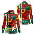 Geometric Abstraction Atomic Cat Hawaiian Golf Shirt, Retro Golf Shirt, Women's Golf Tops