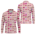 Pink Funny Boob Pattern Golf Polo Shirt, Men's Golf Shirts, Printed Golf Shirts