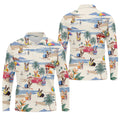 Cute Corgi Beach Vacation Golf Polo Shirt, Golf Polo Shirts For Men, Mens Golf Apparel