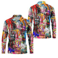 Colorful Abstract Graffiti Street Art Golf Shirt, Mens Golf Polo, Golf Apparel For Men