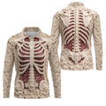 Knitted Skeleton Sequin Halloween Polo Shirt, Mens Golf Polo, Golf Apparel For Men