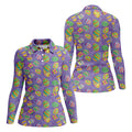 Colorful Painted Easter Eggs Women Golf Top, Cute Golf Outfit, Ladies Golf Shirts