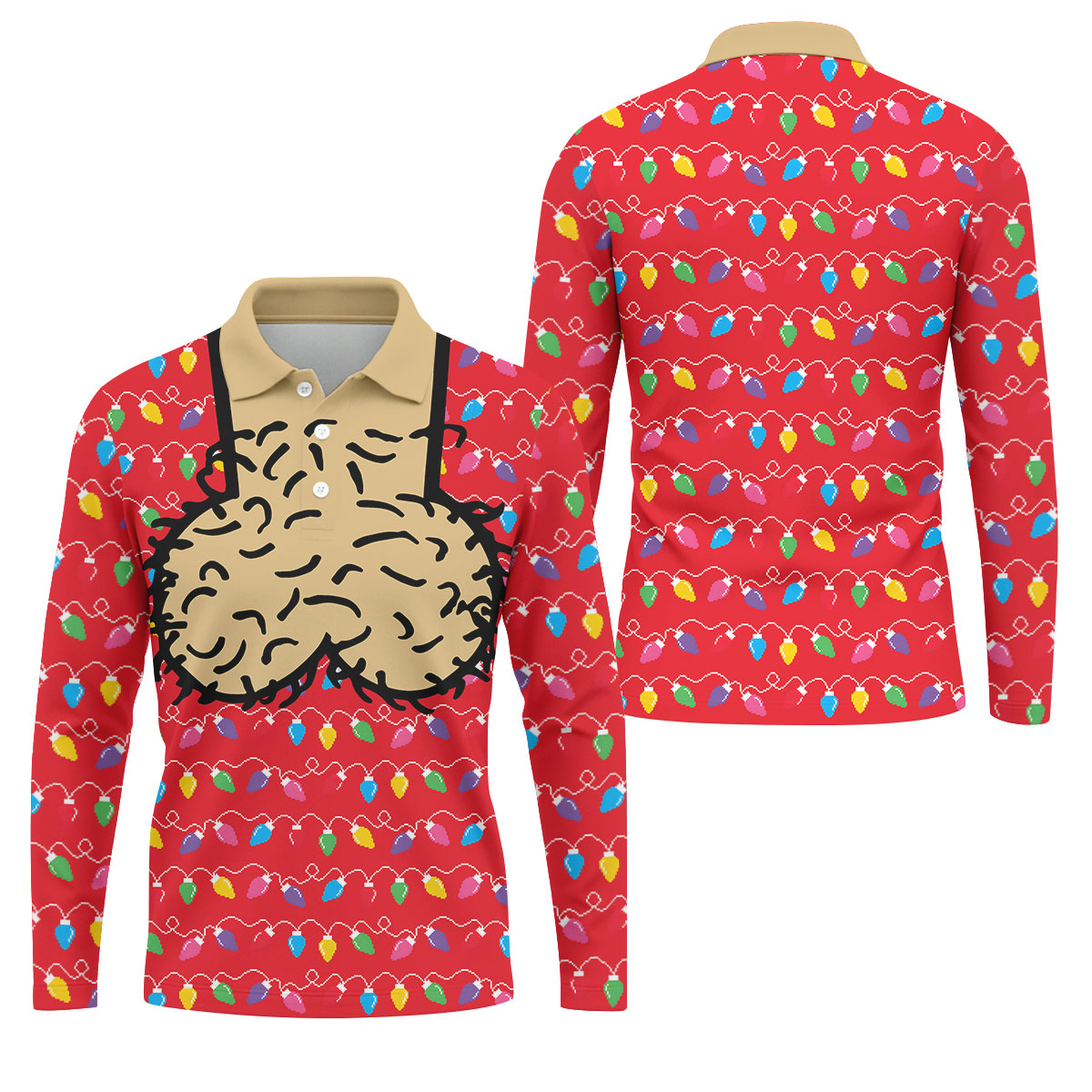Cheeky Lights Christmas Golf Shirt, Mens Golf Shirts, Golf Apparel For Men