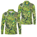 Paisley Print Green Golf Shirt, Golf Tops For Men, Polo Shirts For Men, Golf Shirts For Men
