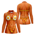 Funny Fried Egg Bikini Body Golf Shirt, Women’s Golf Polo, Ladies Golf Tops, Printed Golf Shirt