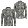 Grey Camo Poodle Dog Pattern Golf Shirt, Mens Polo Shirt, Golf Shirts For Men, Performance Golf Shirt