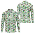 Leopard Pattern St Patrick's Day Shamrock Golf Shirt, Fun Golf Shirts For Men, Polo Shirts For Men