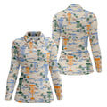 Beach Disc Golf Basket Pattern Polo Shirt, Golf Shirts For Women, Women’s Golf Polo