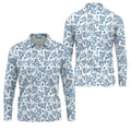 Funny Blue Rose Floral Pattern Men's Golf Shirt, Dirty Humor Polo Shirts For Men, Printed Golf Shirts