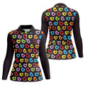 Black Colorful Birdie Hunting Golf Polo Shirt, Women's Golf Polo, Ladies Golf Top