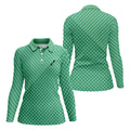 Lawn Mower Logo Cross Pattern Women's Golf Tops, Ladies Golf Shirts, Golfing Apparel
