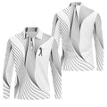 Geometric Line Wavy Line Black And White Golf Shirts For Men, Men's Golf Shirt, Polo Shirts For Men