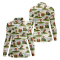 Santa Claus Golf Christmas Pattern Polo Shirt, Womens Golf Polo, Christmas Golf Shirt