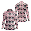 Coquette Pumpkin Boo Pink And Black Cute Golf Outfit, Fun Women's Golf Shirts, Ladies Golf Polos