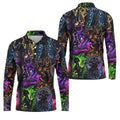 Neon Fantasy Villain Collage Halloween Polo Shirt, Men's Golf Shirt, Golf Apparel For Men