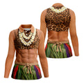 Hawaiian Hula Costume Muscle Polo Shirt, Women's Summer Shirts, Funny Shirts For Women