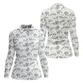 Floral Boobs Line Art Golf Polo Shirt, Women's Golf Shirts, Golf Apparel For Women