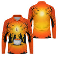 Witch Cauldron Halloween Golf Polo Shirt, Halloween Shirts For Men, Mens Golf Polo
