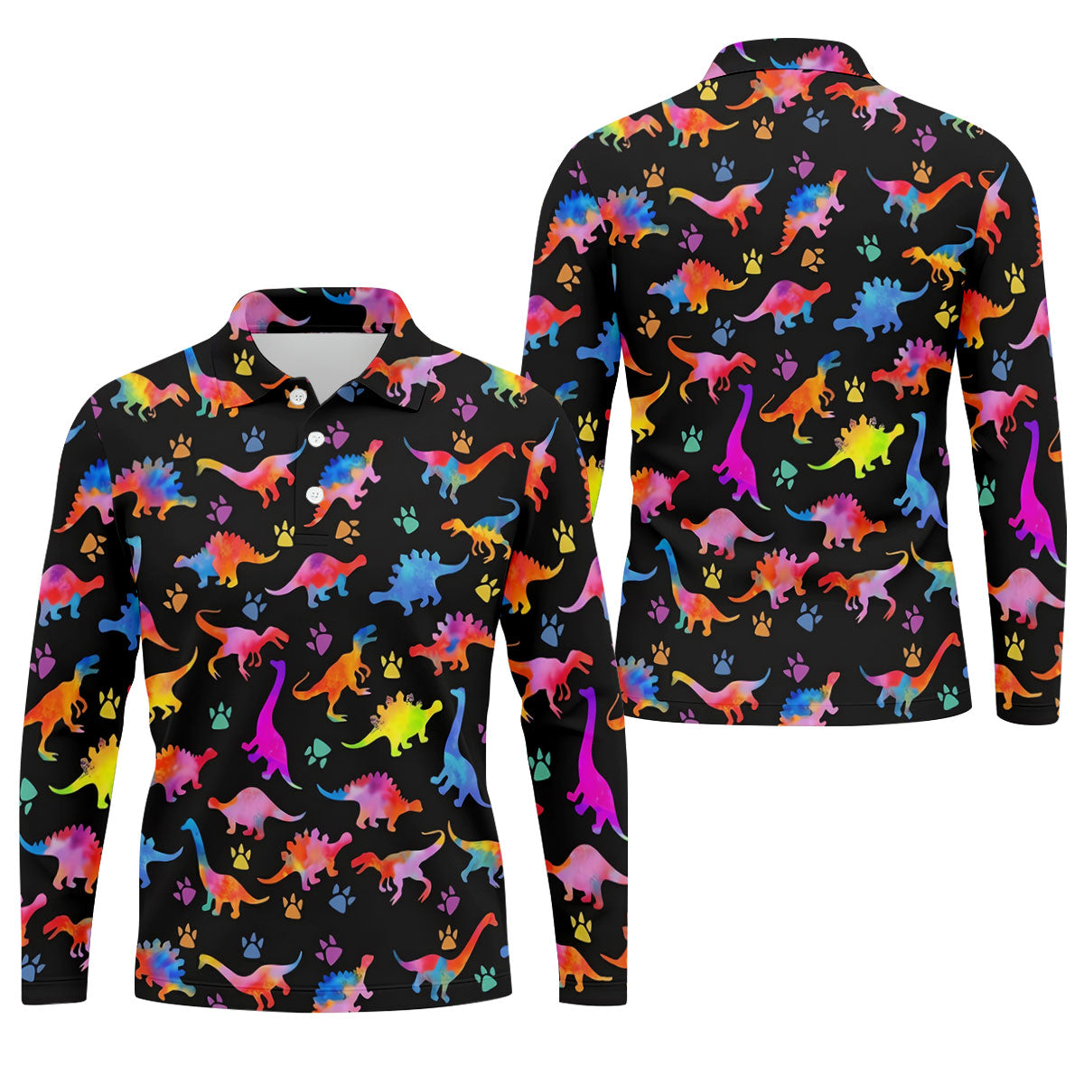 Dinosaur Lover Colorful Golf Shirt, Men’s Golf Shirt, Golf Polo Shirts For Men