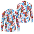Bigfoot Flamingo Float Tropical Hawaiian Golf Shirt, Hawaiian Golf Shirt, Mens Golf Shirts