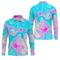 Pastel Marble Abstract Swirl Pattern Golf Shirt, Polo Shirts For Men, Men's Golf Shirt