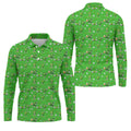 Three Leaf Clover Golf And Beer St Patrick's Day Green Golf Shirt, Fun Golf Shirts For Men, Polo Shirts For Men