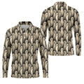 Halloween Ghost Pattern Golf Polo Shirt, Men's Golf Shirts, Hawaiian Golf Shirt