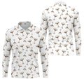 Expresso Martini Doodle Seamless Pattern Hawaiian Golf Shirt, Polo Shirts For Men