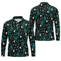Skull Potion Halloween Pattern Polo Shirt, Printed Golf Shirts, Golf Apparel For Men