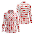Funny Heart Butt Pattern Golf Polo Shirt, Golf Shirts For Women, Women’s Golf Apparel