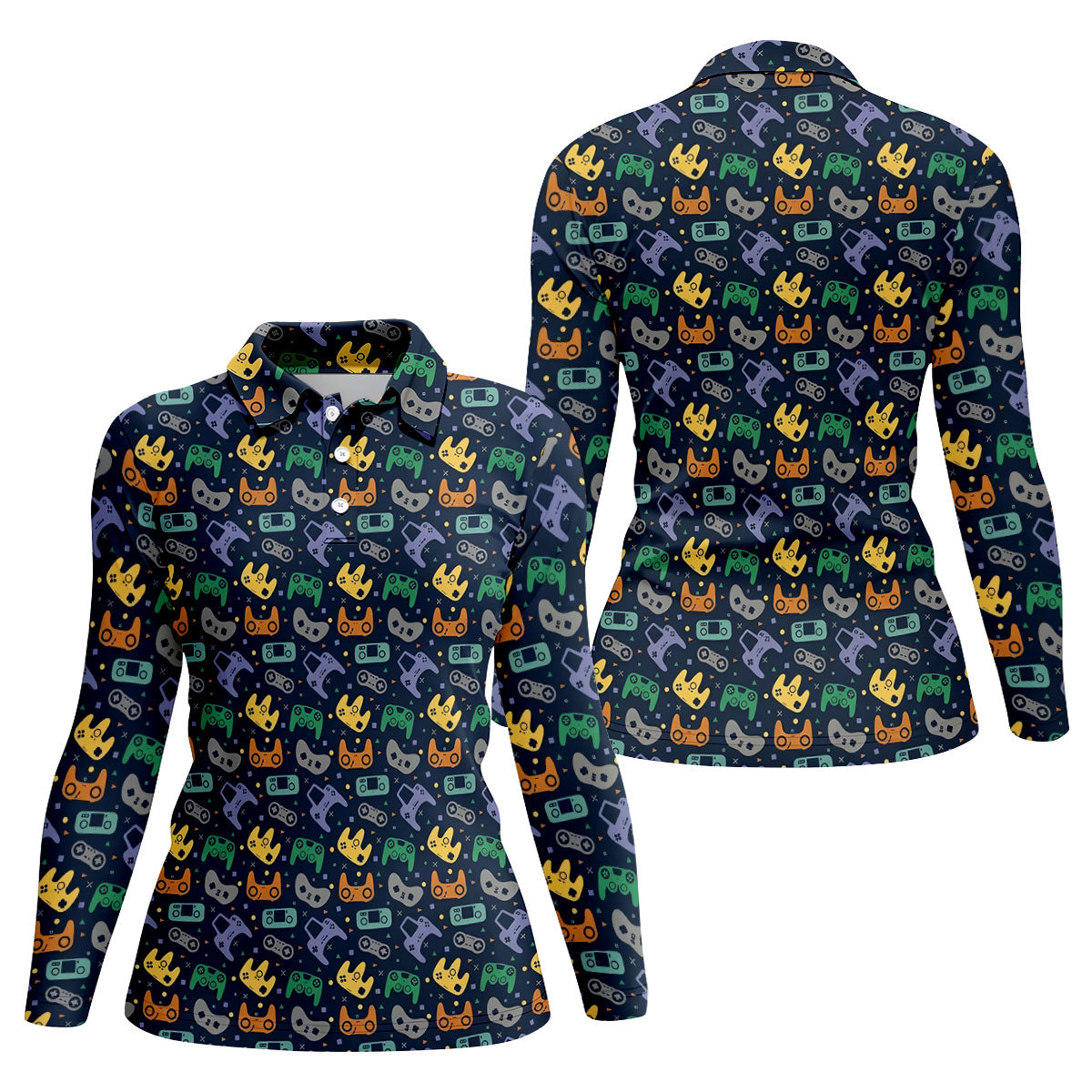 Video Game Controller Hawaiian Golf Shirt, Women's Golf Tops, Ladies Golf Shirts