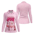 In October We Wear Pink Flamingo Breast Cancer Polo, Ladies Golf Shirts, Womens Golf Tops