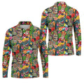Hawaiian Tiki Tropical Floral Golf Shirts For Men, Polo Shirts For Men, Golfing Apparel
