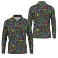 Neon Paint Splatter Pattern Hawaiian Golf Shirt, Golf Shirts For Men, Polo Shirts For Men