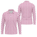 The Pink Taco Seamless Pattern White Golf Shirt, Golf Tops For Men, Tacos Lover Golf Gift For Men