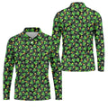 St Patrick's Day Beer Golf Ball Pattern Shamrock Golf Shirt, Polo Shirts For Men, Golf Shirts For Men