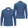 Funny Dinosaur Golfer Tropical Pattern Polo Shirt, Mens Golf Polo, Printed Golf Shirts