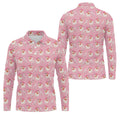 Pink Xmas Tree Santa Claus Pattern Christmas Golf Shirt, Polo Shirts For Men, Golf Gift For Men
