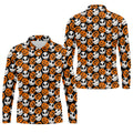 Halloween Skull Pumpkin Pattern Golf Polo Shirt, Men's Golf Shirt, Hawaiian Golf Shirt