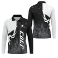 Monochrome Skull Golf Ball Graphic Golf Shirt, Mens Golf Polo, Printed Golf Shirts