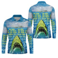 Funny Shark Da Dum Ocean Attack Golf Polo Shirt, Golf Shirts For Men, Printed Golf Shirts