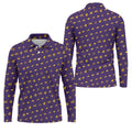 Purple Gravestone Bat Halloween Pattern Polo Shirt, Golf Shirts For Men, Mens Polo Shirts