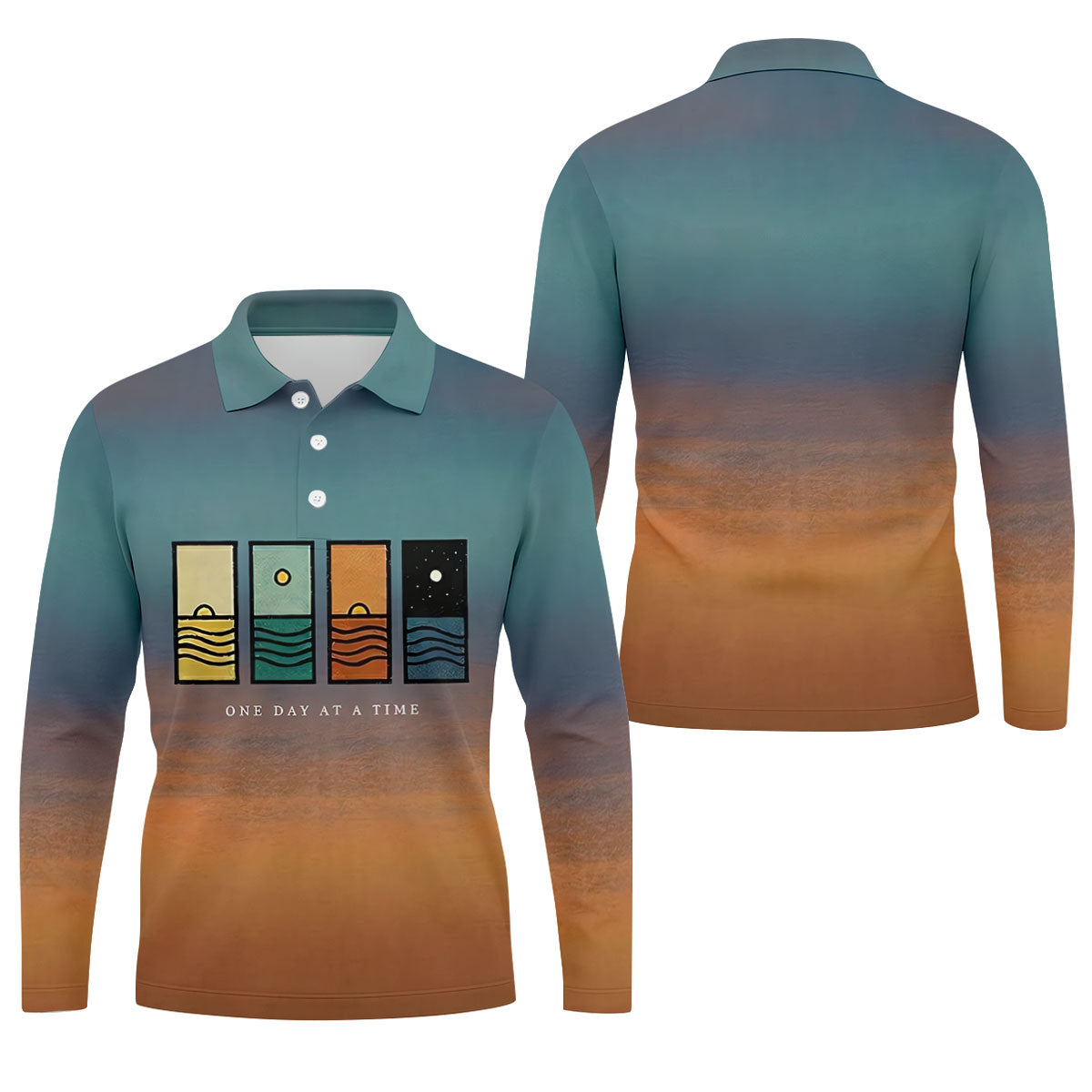 One Day At A Time Mental Health Suicide Prevention Abstract Mens Golf Polo, Golf Polo Shirts For Men