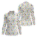 Funny Stick Figure Autism Puzzle Polo Shirts For Women, Autism Awareness Golf Shirt, Ladies Golf Shirt