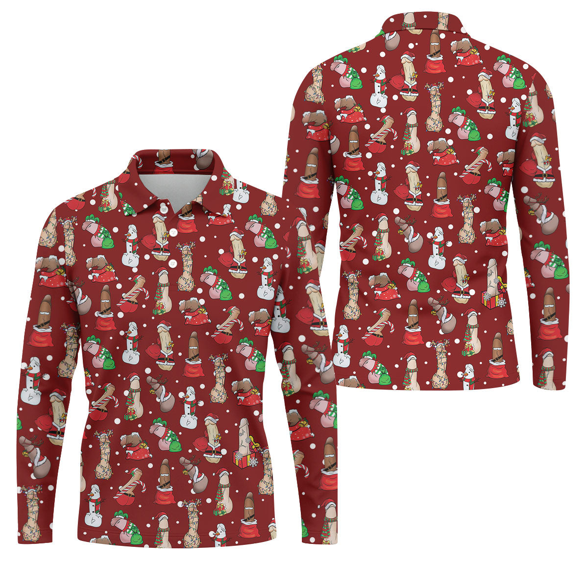 Naughty Santa Hat Christmas Polo Shirts, Unique Gift For Golfer, Polo Shirts For Men, Golf Gift For Men