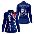 Real Grandpas Play Golf Then Take A Nap Australia Flag Print Fun Women's Golf Shirts, Ladies Golf Polos