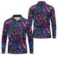Vibrant Neon Liquid Marble Abstract Golf Shirt, Mens Golf Shirts, Golf Polo Shirts For Men